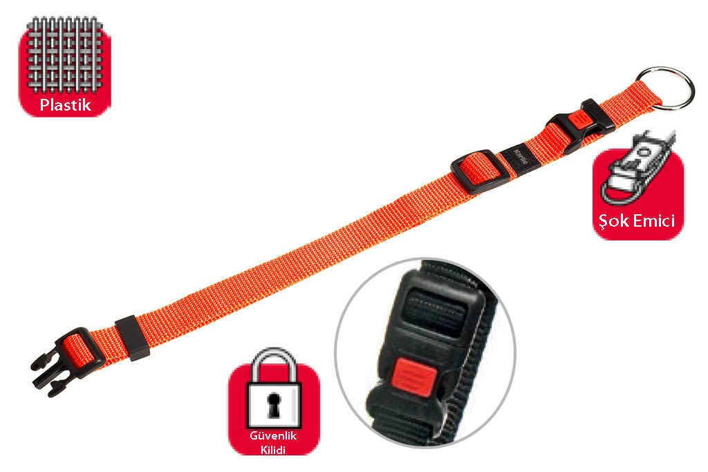 Karlie Kilitli Boyun Tasma Xl 55-75 Cm Turuncu