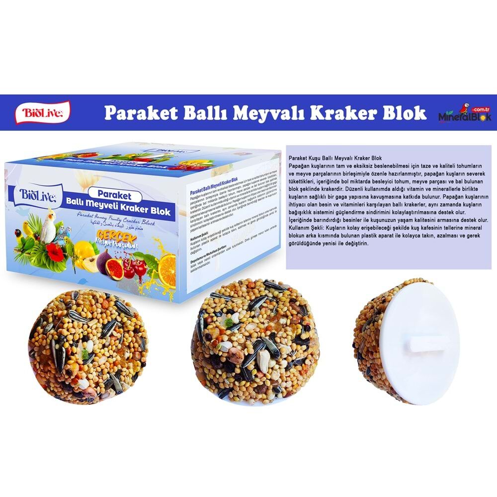BİOLİVE Paraket Ballı Meyveli Kraker Blok