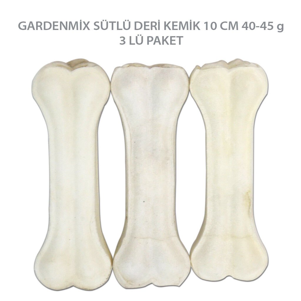 Gardenmix Sütlü Pres Deri Kemik 10 cm 40-45 gr ( 3 Lü Paket )