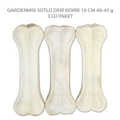 Gardenmix Sütlü Pres Deri Kemik 10 cm 40-45 gr ( 3 Lü Paket )