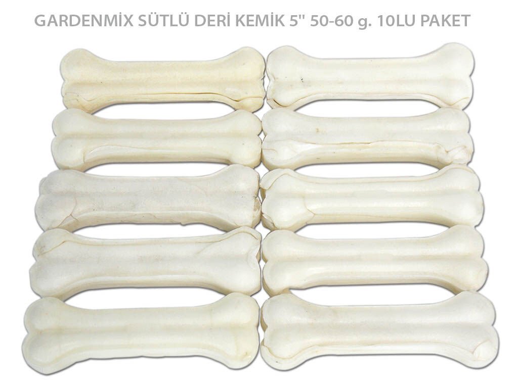Gardenmix Sütlü Deri Kemik 12 cm 50 - 60 gr ( 10 lu Paket )