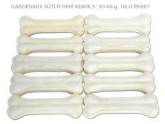 Gardenmix Sütlü Deri Kemik 12 cm 50 - 60 gr ( 10 lu Paket )