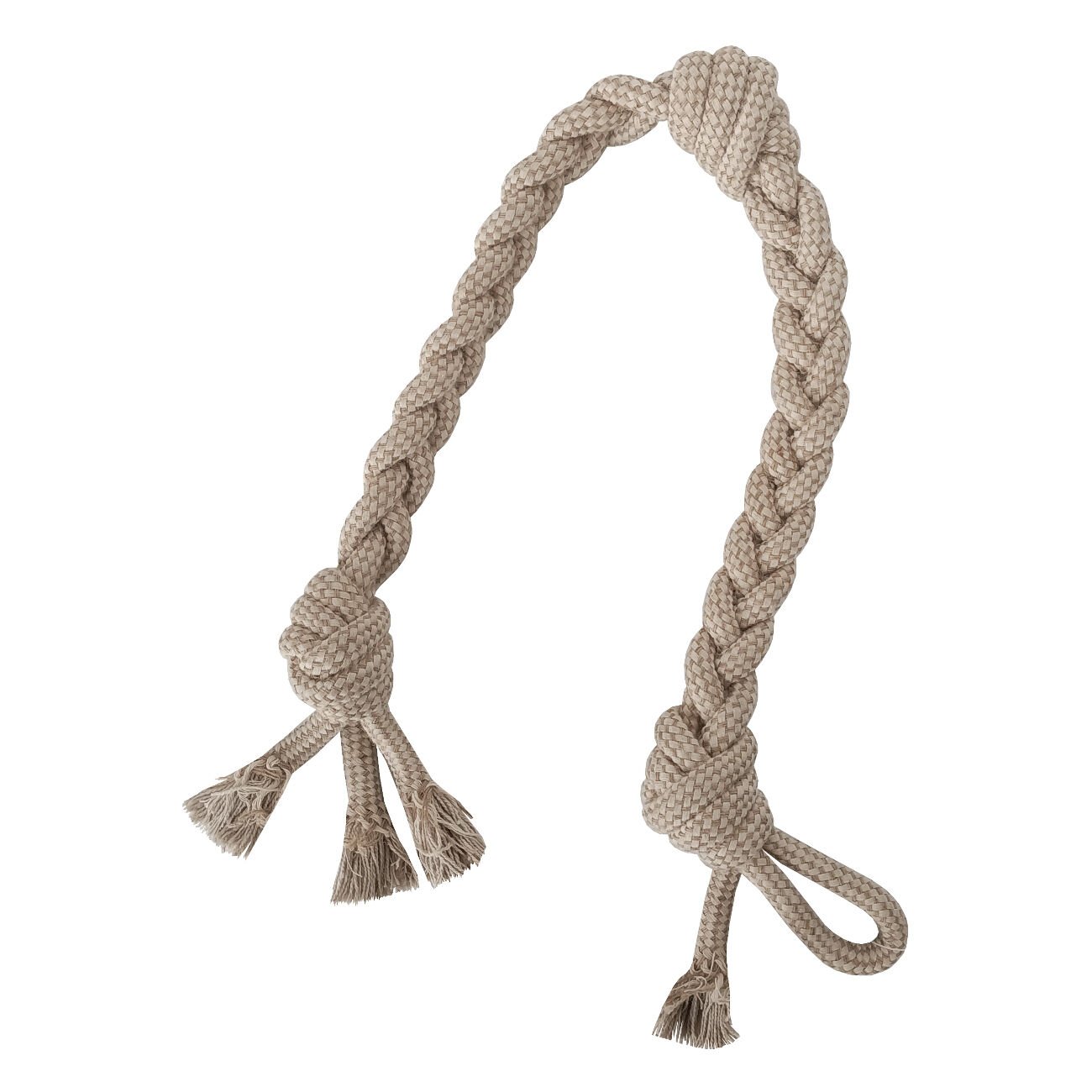 Köpek Oyuncağı Örgülü Halat Diş İpi 4 cm-40 cm Taba