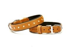 Doggie Kristal Taşlı Köpek Boyun Tasması 50 cm Medium Kamel
