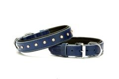 Doggie Kristal Taşlı Köpek Boyun Tasması 50 cm Medium Mavi