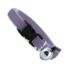 Kedi Boyun Tasması Kadife Dokulu Çanlı 1*30 cm Antrasit