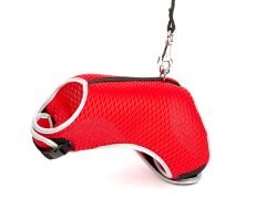 Doggie Havalı Ped Göğüs Tasması Kırmızı 25*30 cm + 110 cm Outlet