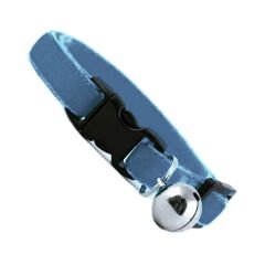 Kedi Boyun Tasması Kadife Dokulu Çanlı 1*30 cm Açık Lacivert