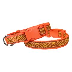 Doggie Dalga Desenli Dokuma Köpek Boyun Tasması 1,5 cm x 27-40 cm Turuncu