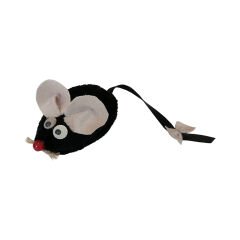 Markapet Kedi Oyuncağı Bıyıklı Peluş Fare 4,5 x 6-15 cm Siyah