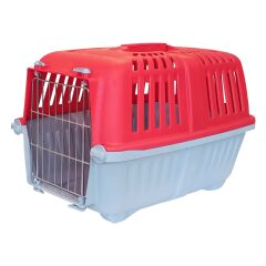 Markapet Metal Kapaklı Kedi Köpek Taşıma Çantası 28 x 32-44 cm Kırmızı Gri