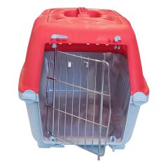 Markapet Metal Kapaklı Kedi Köpek Taşıma Çantası 28 x 32-44 cm Kırmızı Gri