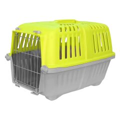 Markapet Metal Kapaklı Kedi Köpek Taşıma Çantası 28 x 32-44 cm Sarı Gri