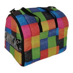 ANS Kedi Köpek Taşıma Çantası Şeffaf Kapaklı 50*30*30 cm Kareli