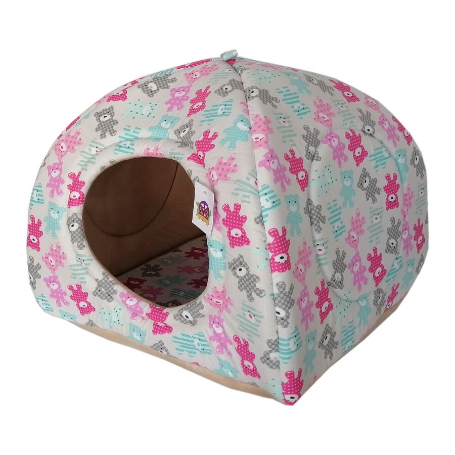 Pembe Gri Kedi Köpek Yatağı 35 * 45 cm