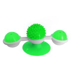 Markapet Vantuzlu Fırıldak Toplu Dönen Kedi Oyuncağı 8 cm-18 cm Yeşil