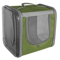 Markapet Çift Cam Kedi Köpek Taşıma Çantası 32x40x42 cm Haki