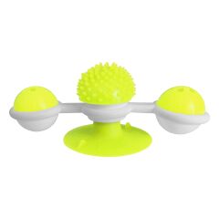 Markapet Vantuzlu Fırıldak Toplu Dönen Kedi Oyuncağı 8 cm-18 cm Sarı