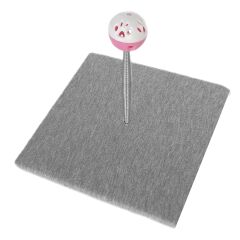 Yaylı Toplu Hacıyatmaz Kedi Aktivite Oyuncağı 16-20 cm Pamuklu Gri