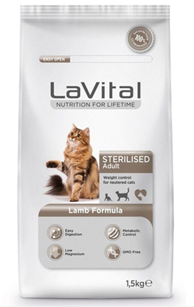 La Vital Kuzu Etli Kısırlaştırılmış Kedi Maması 1.5 kg