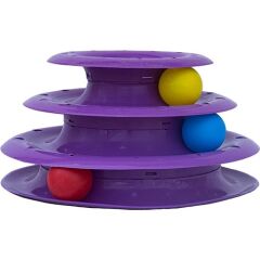 Pawia 3 Katlı Üçgen Kedi Oyuncağı 29 cm Mor