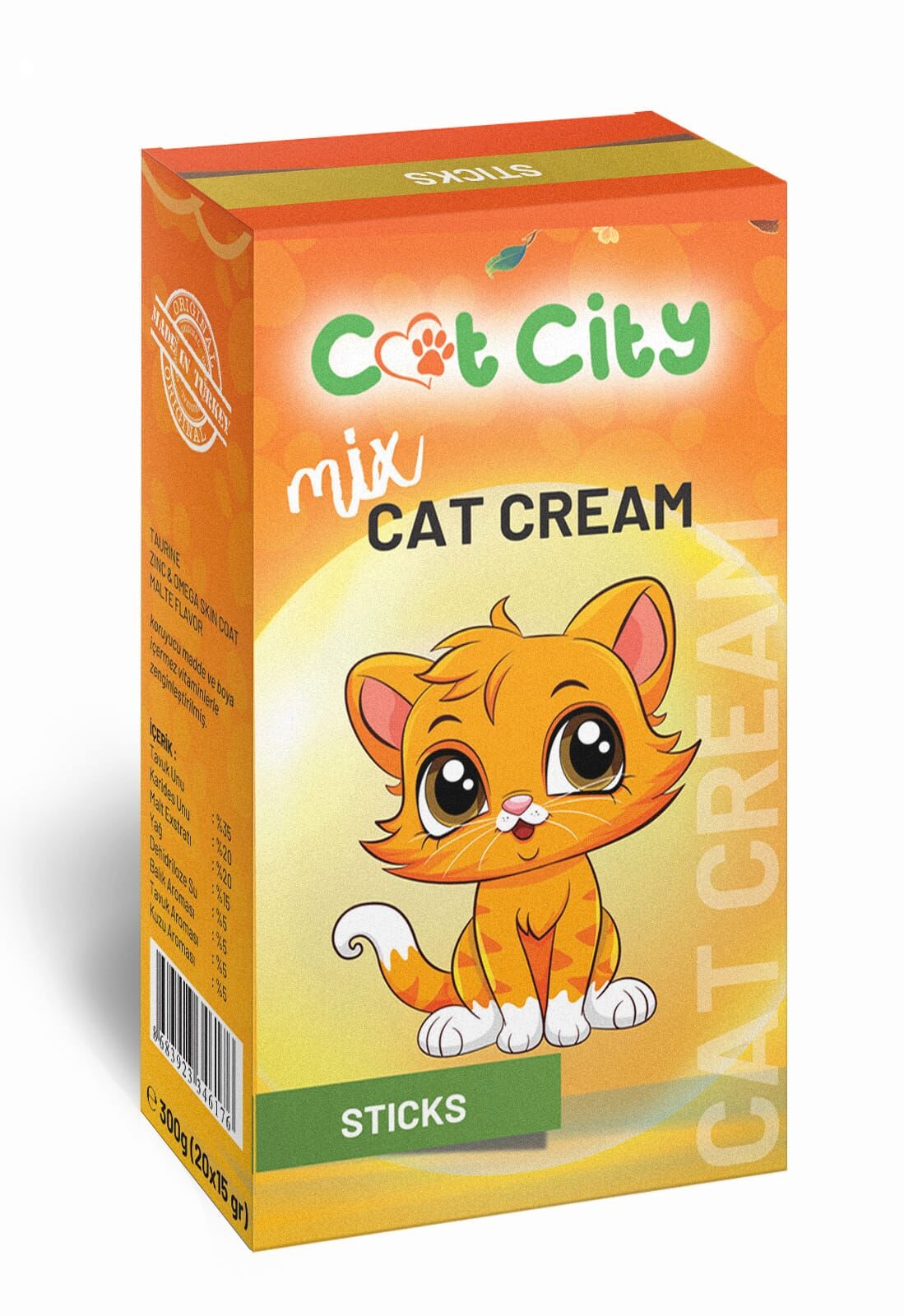 Cat City Malt Exstratlı Krema Kedi Ödülü Tekli Sticks 15 Gr