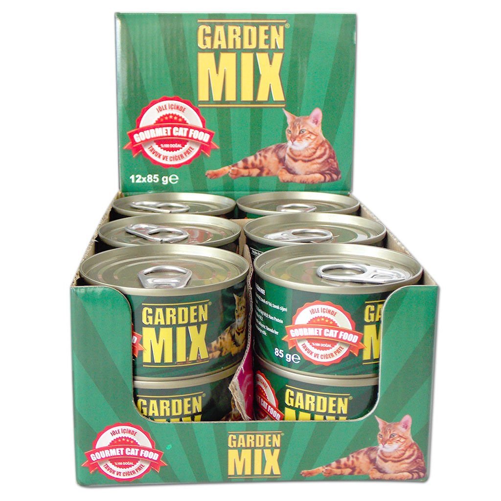 GardenMix Jöleli Tavuklu Ciğerli Ezme Konserve Mama 85 gr ( 12 Adet )