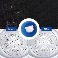 Markapet Çamaşır Makinesi Tüy Ve Kıl Toplama Topu İkili 3.5 cm-5 cm Mavi-Turuncu
