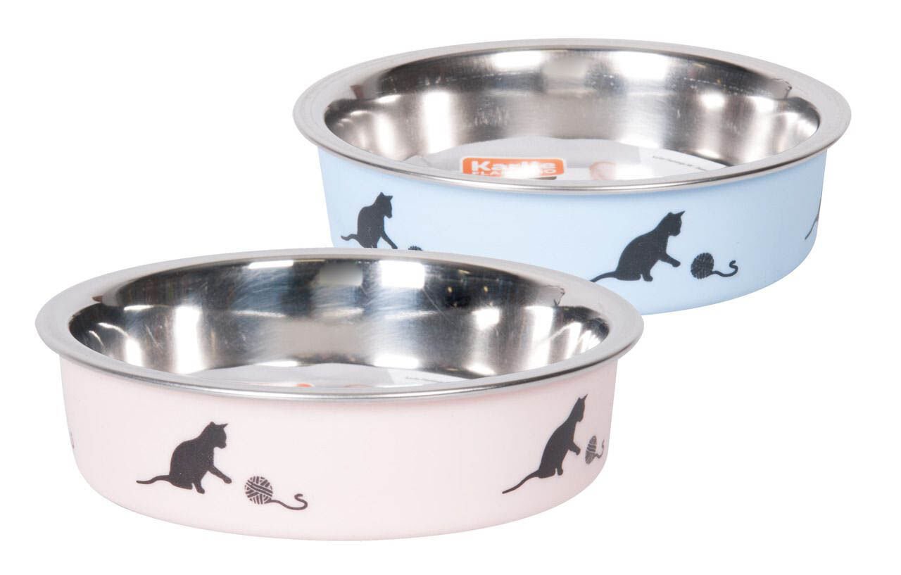 Karlie Çelik Kedi Mama Kabi Mavi 160Ml