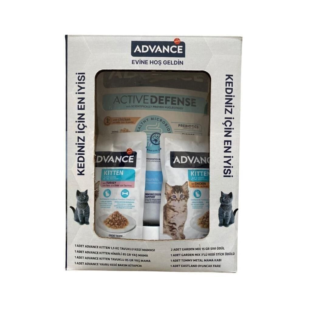 Advance kedi kuru maması ve yaş mama seti 1,5 kg + 2 adet yaş mama