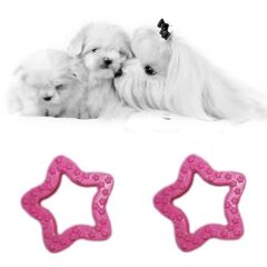 Köpek diş bakım oyuncağı yıldız şeklinde 8 cm Pembe