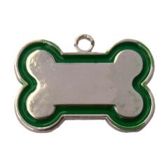Kemik Şekilli Kedi Köpek İsimlik Aksesuar 2*3 cm Yeşil