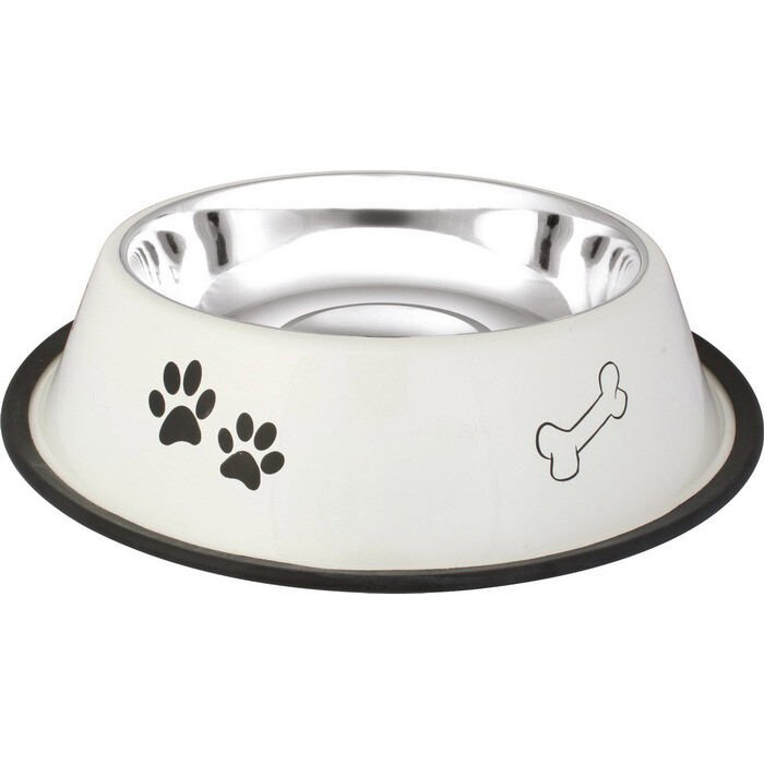 Oripet Desenli Çelik Kaydırmaz Köpek Mama Su Kabı 32 oz ( 1 L )