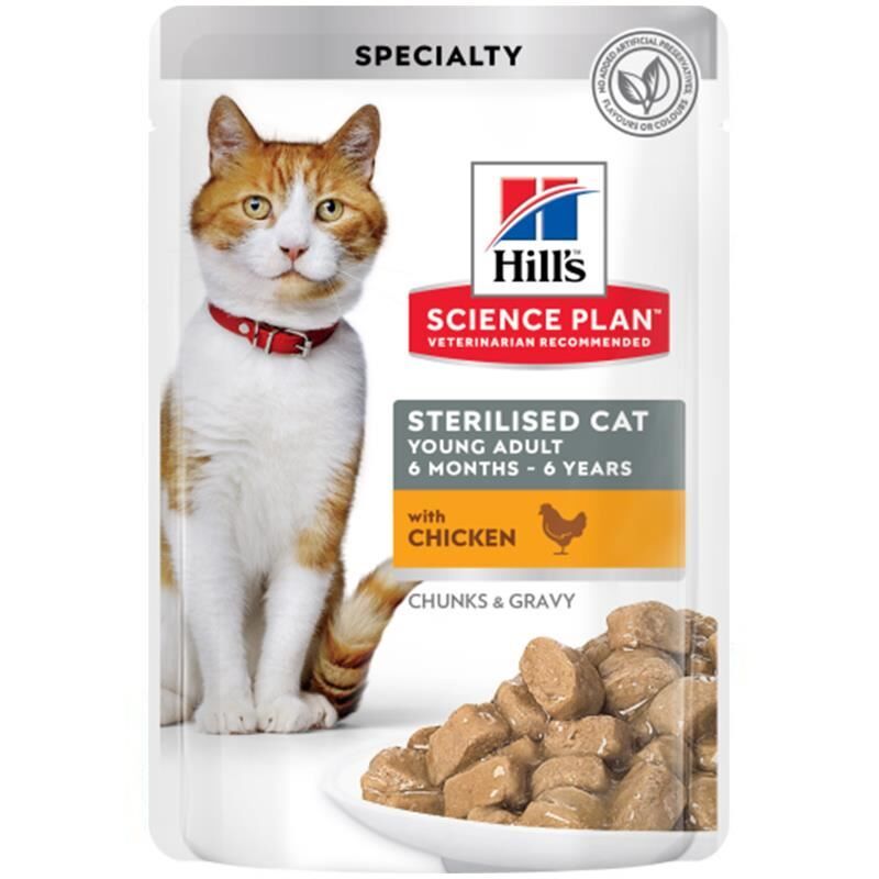 Hills Kısırlaştırılmış Tavuklu Kedi Pouch Konserve 85 Gr
