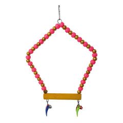 Beşgen Çanlı Muhabbet Kuşu Salıncağı 7-14 cm Renkli