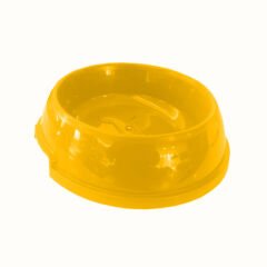 Köpek Mama Su Kabı Kemik Desenli 750 ml Sarı