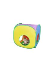 Gökkuşağı Desenli Ev Model Kedi Oyun Tüneli, Katlanabilir 37 x 40 cm