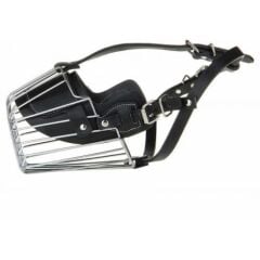 ANS İri Irk Metal Köpek Ağızlığı 38 cm L Siyah