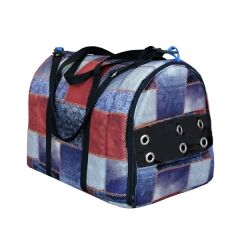 ANS Kedi Köpek Taşıma Çantası Şeffaf Kapaklı 50*30*30 cm Koyu Gri