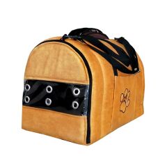 ANS Kedi Köpek Taşıma Çantası Şeffaf Kapaklı 50*30*30 cm Hardal