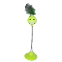 Markapet Yaylı Vantuzlu Hacıyatmaz Kedi Oyuncağı 30 cm Sarı