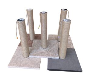 Kare Tabanlı Doğal Jut Kedi Tırmalama Tahtası 40 cm Karışık