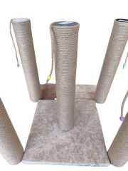 Kare Tabanlı Doğal Jut Kedi Tırmalama Tahtası 40 cm Karışık