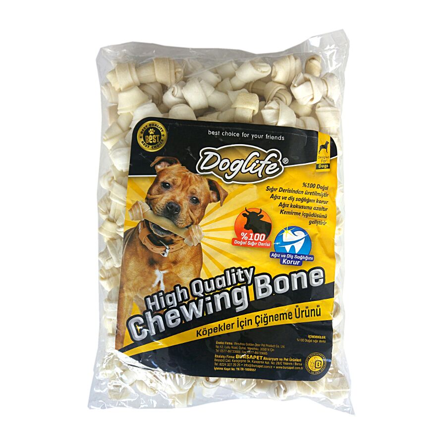 Doglife Sütlü Düğümlü Kemik Beyaz 9-10 gr ( 100 Adet )