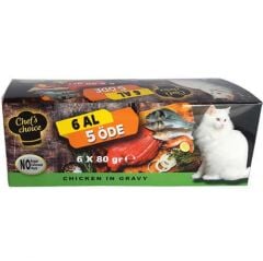 Chefs Choice Tavuk Etli Tahılsız Kedi Konservesi 80 Gr 6 Al 5 Öde