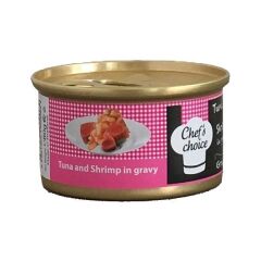 Chefs Choice Ton Balıklı ve Karidesli Tahılsız Yetişkin Kedi Konservesi 80gr