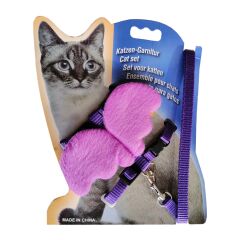 Atlantik Kanatlı Melek Kedi Göğüs Bel Tasması 20*32 cm Mor