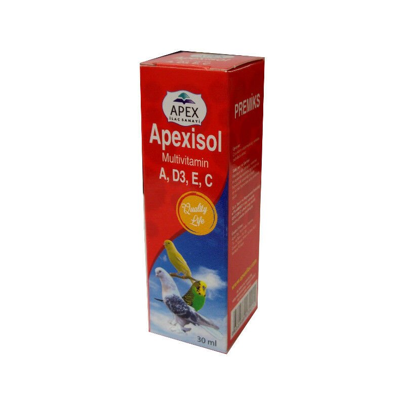 Apex İsol Kuşlar İçin A,D,E,C Multivitamin 30 ml