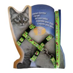 Atlantik Tavşan Desenli Kedi Göğüs Bel Tasması 20*32 cm Yeşil
