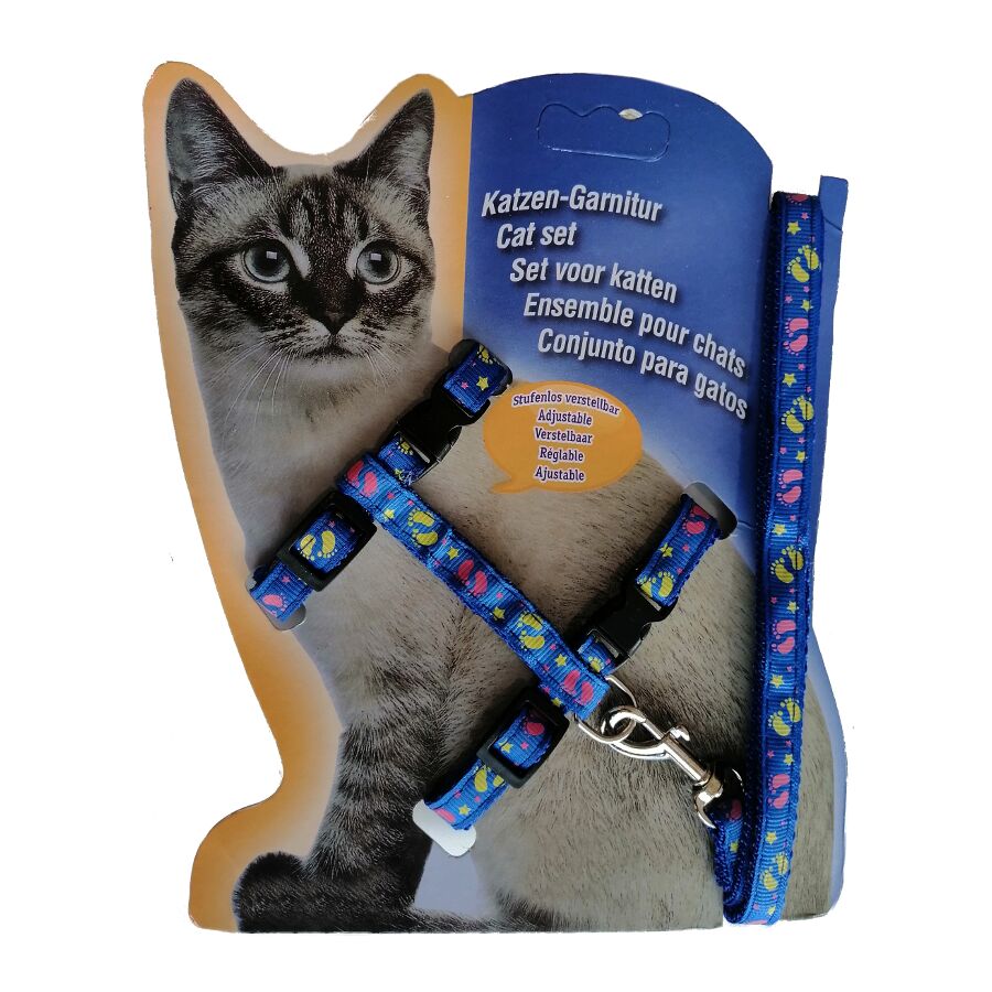 Atlantik Desenli Kedi Göğüs Bel Tasması 20*32 cm Mavi